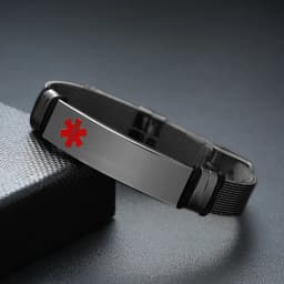 Men's Medical Alert Jewelry and Custom Engravable IDs Brazalets Stainless Steel Wristband Bracelet Personalized Emergency Bangle