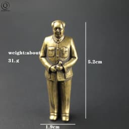 Brass Mini Mao Ze Dong Great Leader Figurines Key Chain Pendant and Red Characters Chairman MAO Chinese Decorations Jewelry