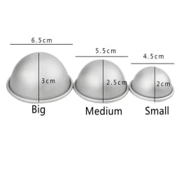 2PCS Round Aluminium Alloy Ball Bath Molds DIY Tool Bath Salt Ball Homemade Crafting Gifts Semicircle Sphere Mold