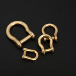 1piece Solid Brass Carabiner D Bow Shackle Slot Screw Removable Fob Key Ring Keychain Joint Connector Buckle DIY Hardware