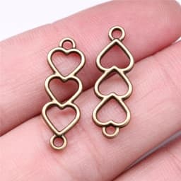 WYSIWYG 20pcs 24x8mm 6 Colors Hollow Heart Connector Charms For Earring Making Bracelet Making Jewelry Making Jewelry Findings