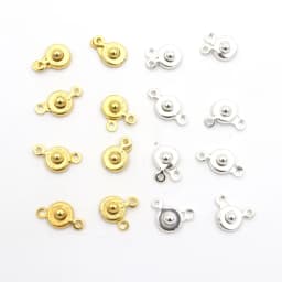 30sets Metal Snap Button Beads Clasps For Jewelry Finding Earring Beaded Pendant Connector DIY Accessories