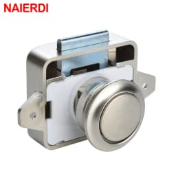 NAIERDI 5PCS Camper Car Push Lock RV Caravan Boat Motor Home Cabinet Drawer Latch Button Locks For Furniture Hardware
