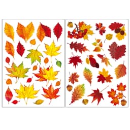 Window Wall Sticker DIY Home Decor Double Side Printing No Glue Autumn Maple Leaves Wall Art PVC Sticker Decals for Glass Door