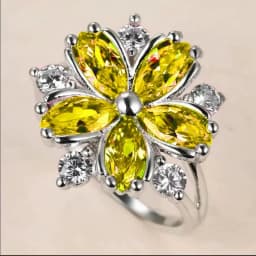 Milangirl Pink Flower Rings for Women Luxury Plant Floral Design Red Zircon Birthstone Ring Engagement Jewelry Whole Sale