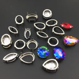 Drop Round Golden White K Thicken Copper Empty Claw Setting For Fancy Stones Sew on Rhinestone Garments DIY Sewing Rhinestones