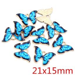 10pcs/lot 21x15mm Colorful Butterfly Charms Pendant Enamel Metal Small Charms Necklace Bracelet DIY Jewelry Making Accessories