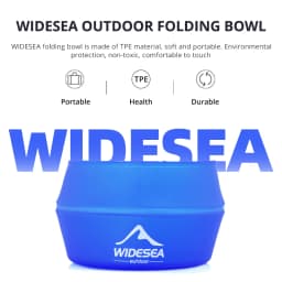 Widesea Camping 250ml Soft Folding Cup Tableware Cookware Portable Handle Outdoor Pocket Bowl Tourism Mug Hiking Backpacking TPE