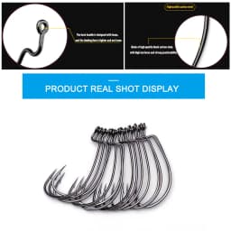 20pcs/lot Texan Hooks High Carbon Steel Offset Hook Karpervissen Fishhooks Lure Softjerk 8#~-5/0 Anzuelos Pesca Fishing Tackle