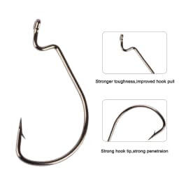 20pcs/lot Texan Hooks High Carbon Steel Offset Hook Karpervissen Fishhooks Lure Softjerk 8#~-5/0 Anzuelos Pesca Fishing Tackle