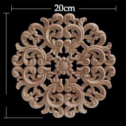 Round Flower Exquisite Carving Natural Wood Appliques Furniture Wooden Mouldings Vintage Unpainted Accessories Decoration Decal