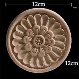 Round Flower Exquisite Carving Natural Wood Appliques Furniture Wooden Mouldings Vintage Unpainted Accessories Decoration Decal