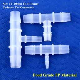 5~200pcs 12~20 To 4~16mm Reducing Tee Connector Food Grade PP Garden Irrigation Reducer Tee Aquarium Fish Tank Pagoda Hose Joint