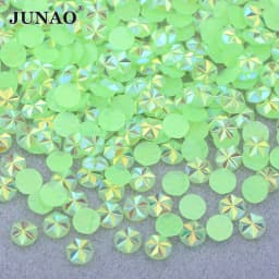 JUNAO 500pcs 5mm Mix Color Flowers Resin Nail Rhinestones Jelly AB Crystal Flatback Nail Stickers for Face Nail Art Decoration