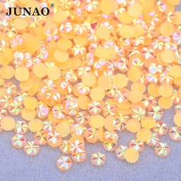 JUNAO 500pcs 5mm Mix Color Flowers Resin Nail Rhinestones Jelly AB Crystal Flatback Nail Stickers for Face Nail Art Decoration