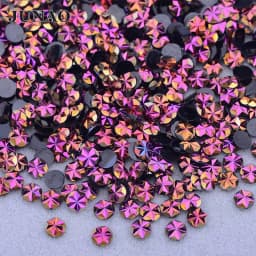 JUNAO 500pcs 5mm Mix Color Flowers Resin Nail Rhinestones Jelly AB Crystal Flatback Nail Stickers for Face Nail Art Decoration
