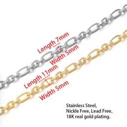 1 Meter Stainless Steel 3:1 Flat Chains Rolo Cable Chain DIY Jewelry Making Necklace Findings Handmade Bracelet Wholesale Bluk