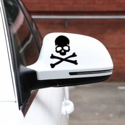 Car Stickers Hazard Warning Skulls Crossbones Reflective Decals For Rearview Mirrors Windshield Bumper Trunk Motorcycle