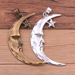 1PCS 2 Color Big Grandfather Moon Round Sun Charms Stars Pendants Handmade Decoration Vintage For DIY Jewelry Making Findings