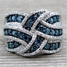 Popular European and American Blue Winding Ladies Ring Creative Chinese Knot Geometric Banquet Casual Lucky Wedding Ring