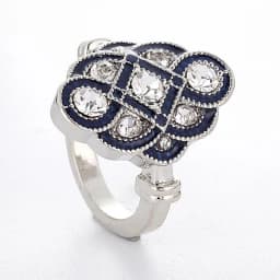 Popular European and American Blue Winding Ladies Ring Creative Chinese Knot Geometric Banquet Casual Lucky Wedding Ring