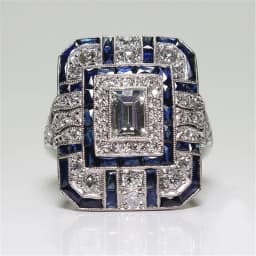 Popular European and American Blue Winding Ladies Ring Creative Chinese Knot Geometric Banquet Casual Lucky Wedding Ring