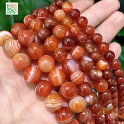 Red Banded Lace Agates Round Beads Diy Charms Bracelet Necklace Natural Stone for Jewelry Making 15" Strand 4/6/8/10/12/14mm