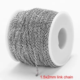 2meter Stainless Steel Necklace Chain for Diy Jewelry Making Rolo Cable Link Bulk Chains Handmade Neckalce Bracelet Accessories