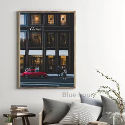 European Street Canvas Painting Fashion Black White Vintage Photo Posters and Prints Wall Pictures for Living Room Home Decor