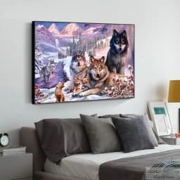 5D DIY Diamond Painting Animal Full Square/Round Diamond Embroidery Snow mountain Wolf Home Decoration Gift Kits Wall Art