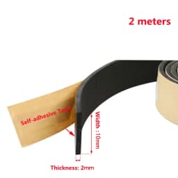 EPDM Neoprene Self-adhesive Tape Insulation Gasket Door Window Seals Cushion 2 5mm 10mm x 10 15 20 25mm 30mm 40mm 50mm 2m Black