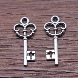 WYSIWYG 20pcs 10x23mm 4 Colors Trendy Key Charms Pendants For Jewelry Making DIY Jewelry Findings Jewelry Accessories