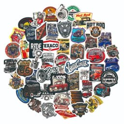 10/30/50PCS Retro Style 80s Car Creative Helmet DIY Sticker Sticker Scrapbook Skateboard Guitar Bicycle Toy Sticker Wholesale