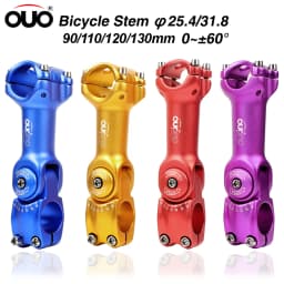 Adjustable MTB Stem 0-60 Degree Adjust Stem 25.4/31.8mm Bike Handlebar Riser 90-130mm Colorful Stemming Bicycle Pieces