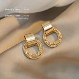 Retro Metallic Gold Colour Multiple Small Circle Pendant Earrings 2025 Jewelry Fashion Wedding Party Unusual Earrings For Woman