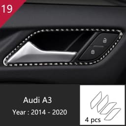 Car Styling Center Console Gear Shift Panel Decoration Cover Sticker Trim For Audi A3 8V S3 2014-2019 Carbon Fiber Accessories