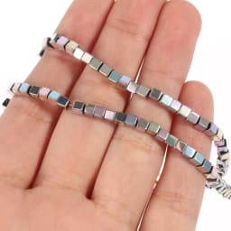 Wholesale Matte 18K Rose Gold Silver Color Hematite Beads Natural Stone for Jewelry Making Loose Spacer Square Beads DIY