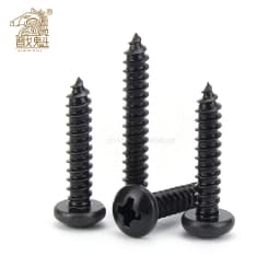 100pcs Cross Round Head Phillips Self-tapping Screw M1 M1.2 M1.4 M1.5 M1.7 M2 M2.3 M2.6 M3 M3.5 M4 Carbon Steel Wood Screw