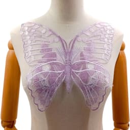 1Pc Black Butterfly Collar Embroidered Wedding Gown Appliques Lace Fabric Sew On Patches For Dress DIY Decoration