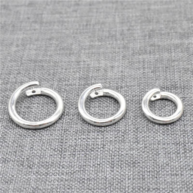 2 Pieces of 925 Sterling Silver Lock Jump Ring 6mm 8mm 10mm 12mm 14mm Open to Closed Clasp