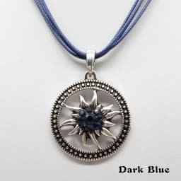 Fashion Round Vintage Sculptured Edelweiss Necklace for Women Pendant Traditional Rhinestone Rope Chain Choker Jewelry Wholesale