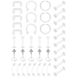Clear Flexible Forwards Helix Tragus Daith Rook Retainer Cartilage Earring Lip Rings Labret Monroe Plastic Piercing Retainers