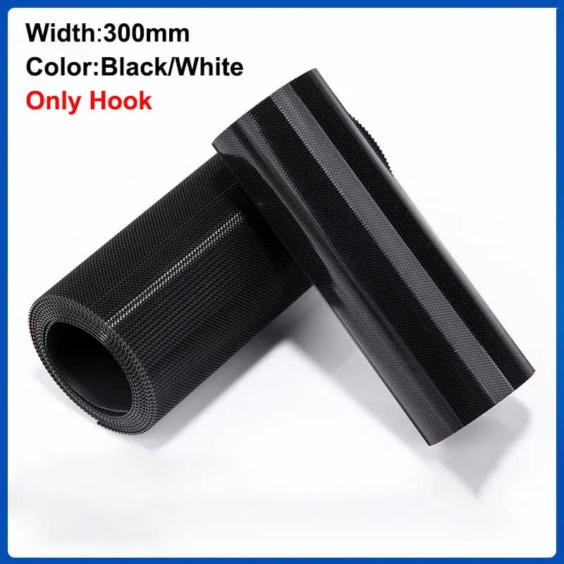 1Meter 300mm Wide Hook and Loop Tape Strips Sew-on No-adhesive Fastener Hook Tape Black For DIY Crafts Home Clothing Accessories
