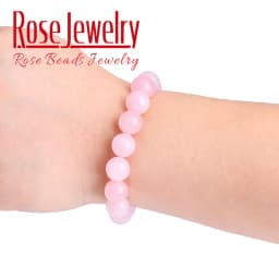 Natural Stone Pink Rose Quartz Crystal Beads Bracelet Streche Bracelet Elastic Cord Pulseras Fine Jewelry Bead Lovers Woman Gift