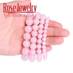 Natural Stone Pink Rose Quartz Crystal Beads Bracelet Streche Bracelet Elastic Cord Pulseras Fine Jewelry Bead Lovers Woman Gift