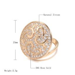 SYOUJYO Big Size 585 Rose Gold Color Round Rings For Women Natural Zircon Full Paved Fine Jewelry Trendy Rings Luxury Design