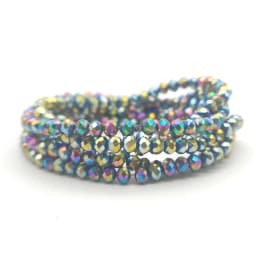 Faceted Glass Beads 2mm-8mm round Czech Crystal Spacer Loose Beads Plated Metallic Colored for DIY Jewelry Bracelet Making