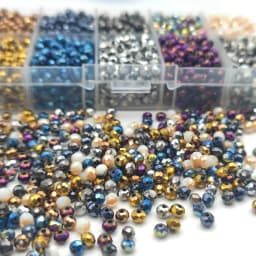 Faceted Glass Beads 2mm-8mm round Czech Crystal Spacer Loose Beads Plated Metallic Colored for DIY Jewelry Bracelet Making