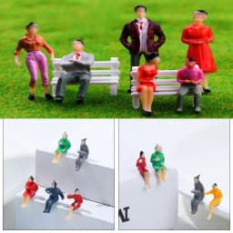 Mixed Color Pose Dollhouse Decorations 1:87 Train Scenery Model Building Passengers DIY Character Sit People Figures