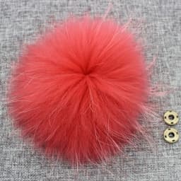 Big Colorful Fluffy Real Fox Fur Raccoon Pompoms With Button DIY Poms Balls Natural Fur Pompons For Hats Caps Shoes Whosale